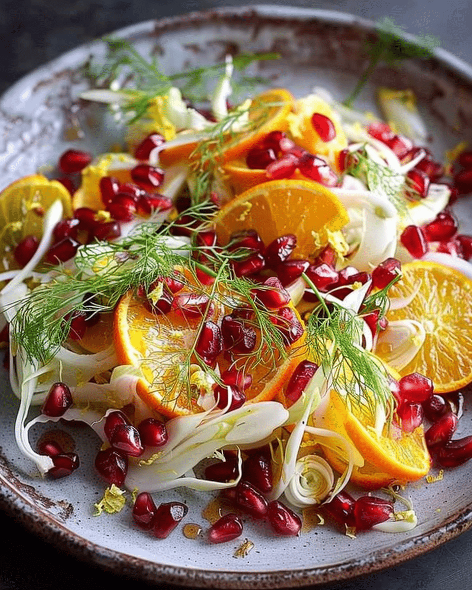 Fennel, Orange & Pomegranate Salad with Honey Citrus Vinaigrette