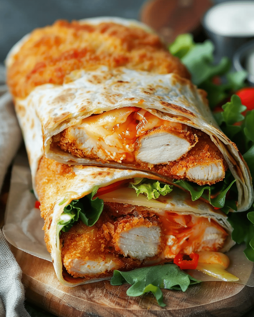 Crunchy Crispy Air Fryer Chicken & Mozzarella Wraps