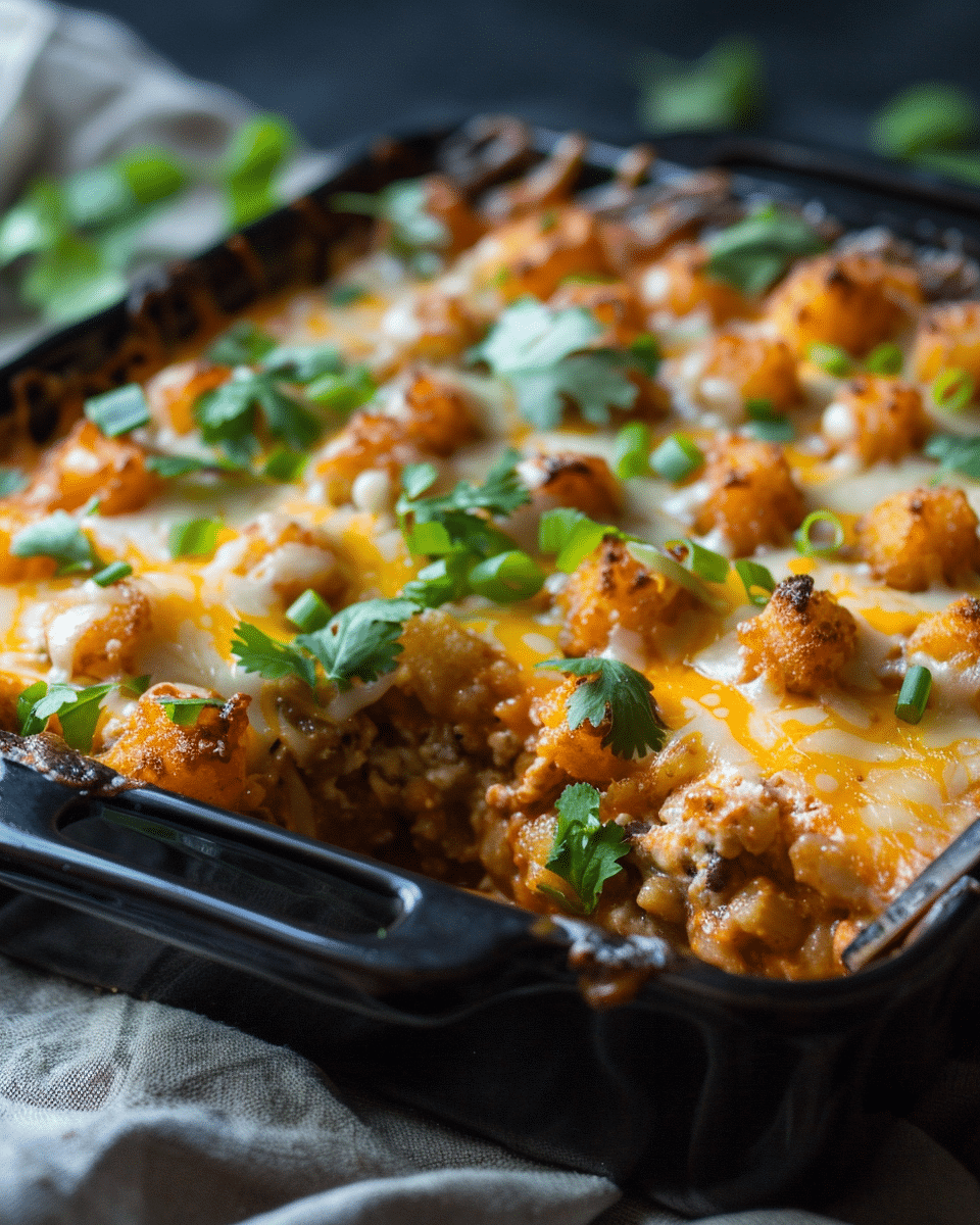 Chili Cheese Tater Tot Casserole
