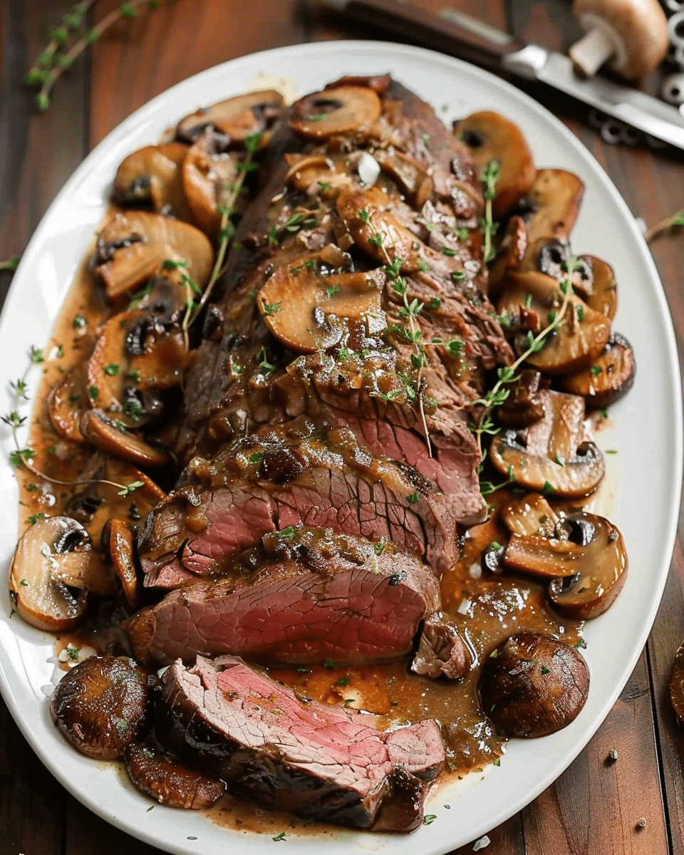 Beef Tenderloin with Mushroom Sauce