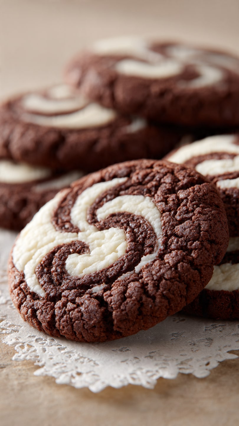Chocolate Marshmallow Swirl Cookies