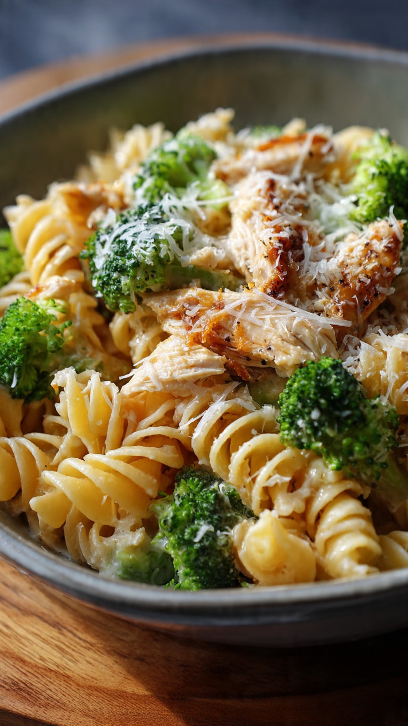Creamy Rotisserie Chicken Broccoli Pasta