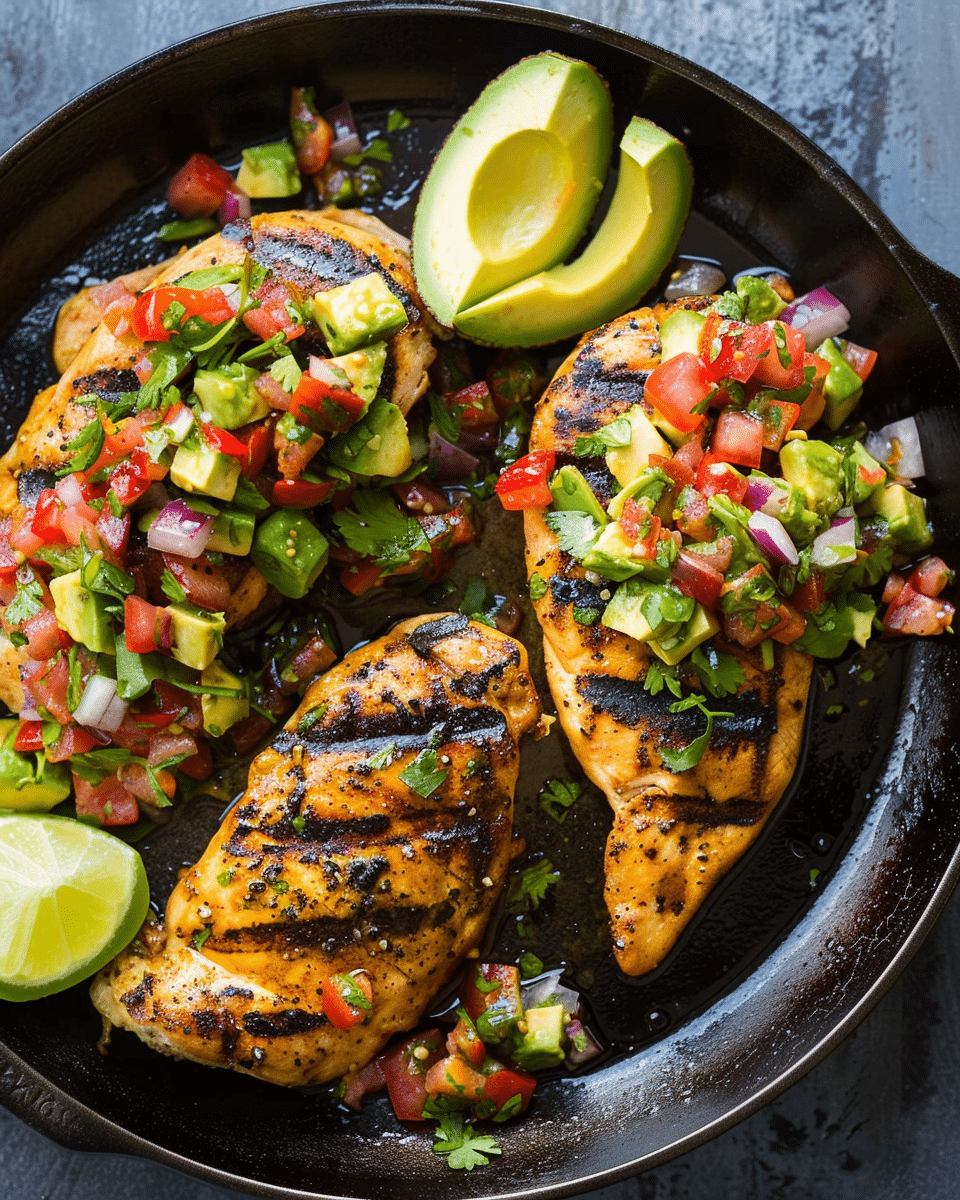Grilled Chicken with Avocado Salsa
