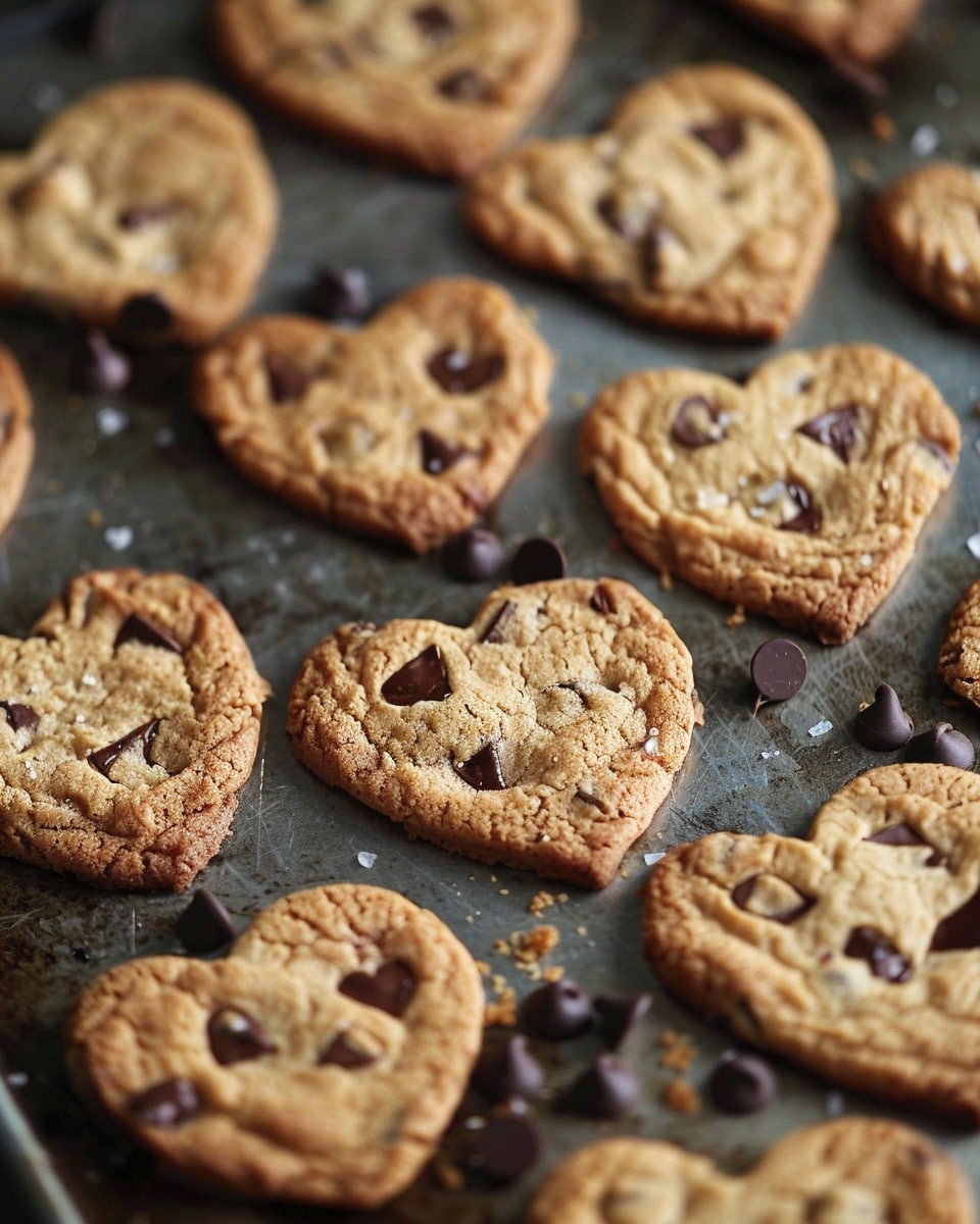 Heart-Shaped Chocolate Chip Cookies