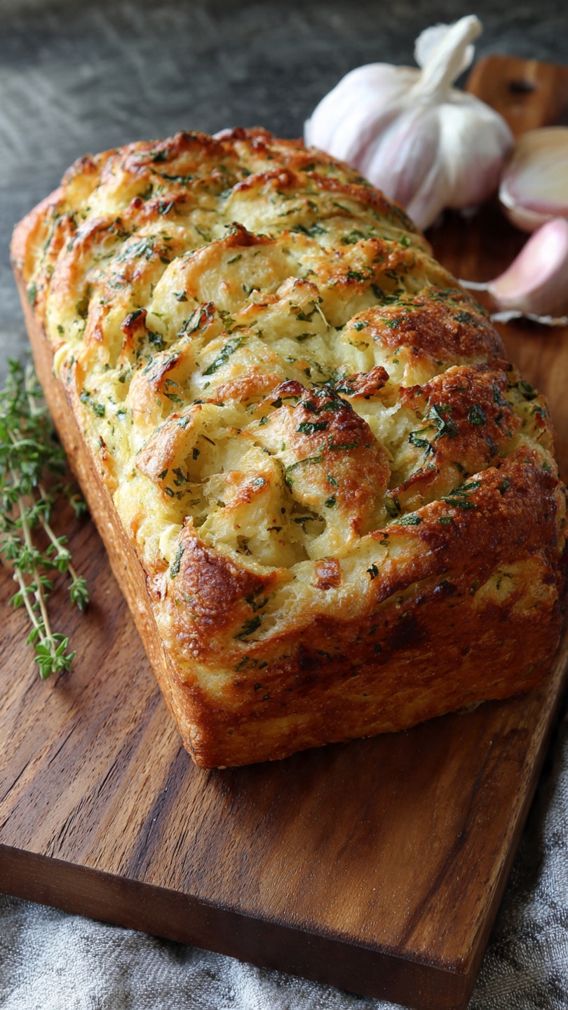 Swirled Garlic Herb and Cheese Bread