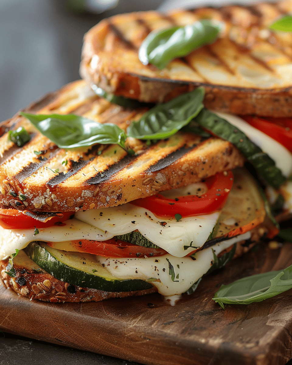 Delicious Grilled Veggie Mozzarella Sandwiches