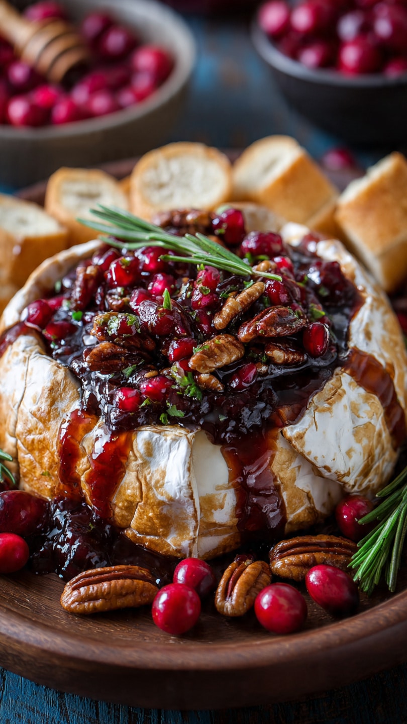 Cranberry Brie with Honey-Balsamic Cranberry Sauce