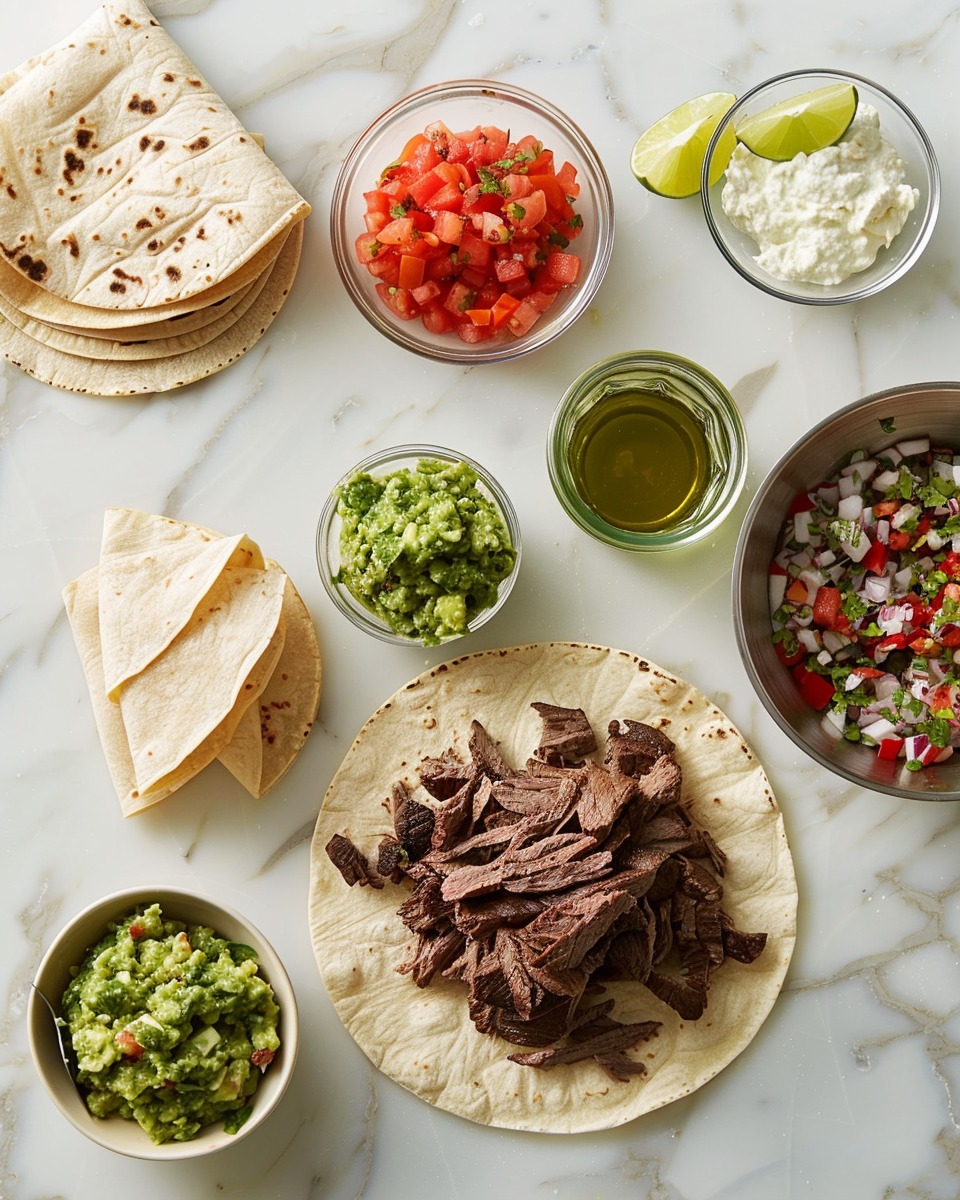 Crispy Shredded Beef Tacos with Guacamole, Monterey Jack & Lime Zest 4 Crispy Shredded Beef Tacos with Guacamole, Monterey Jack & Lime Zest