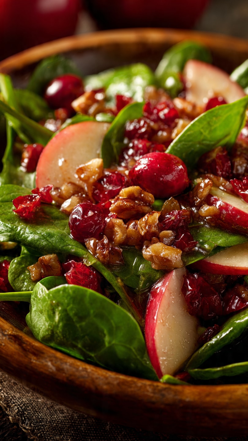 Apple Cranberry Spinach Salad