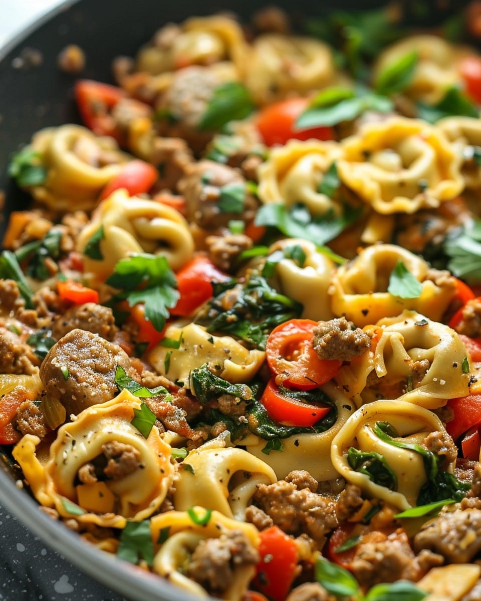 Philly Cheesesteak Tortellini Pasta