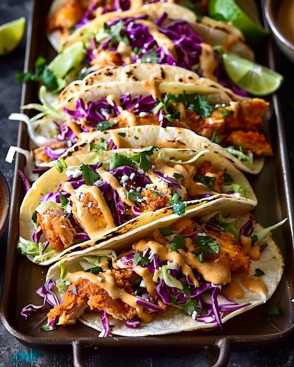 Honey Mustard Chicken Slaw Tacos