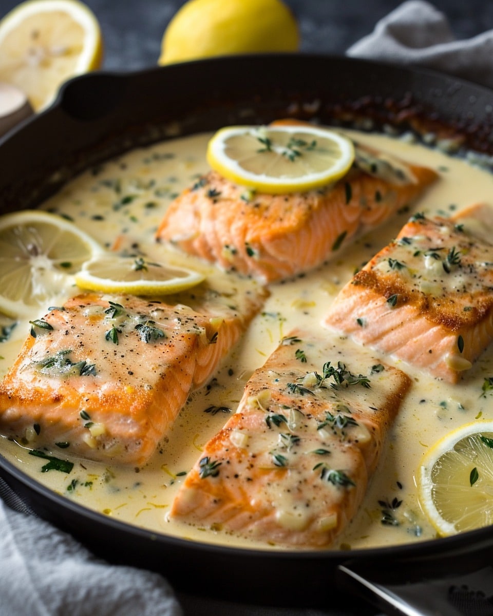 Creamy Lemon Garlic Salmon Piccata