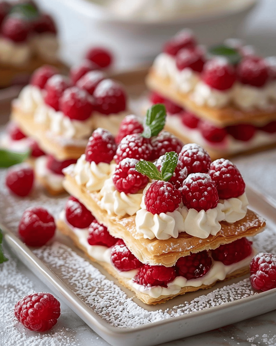 Raspberry Cream Napoleons