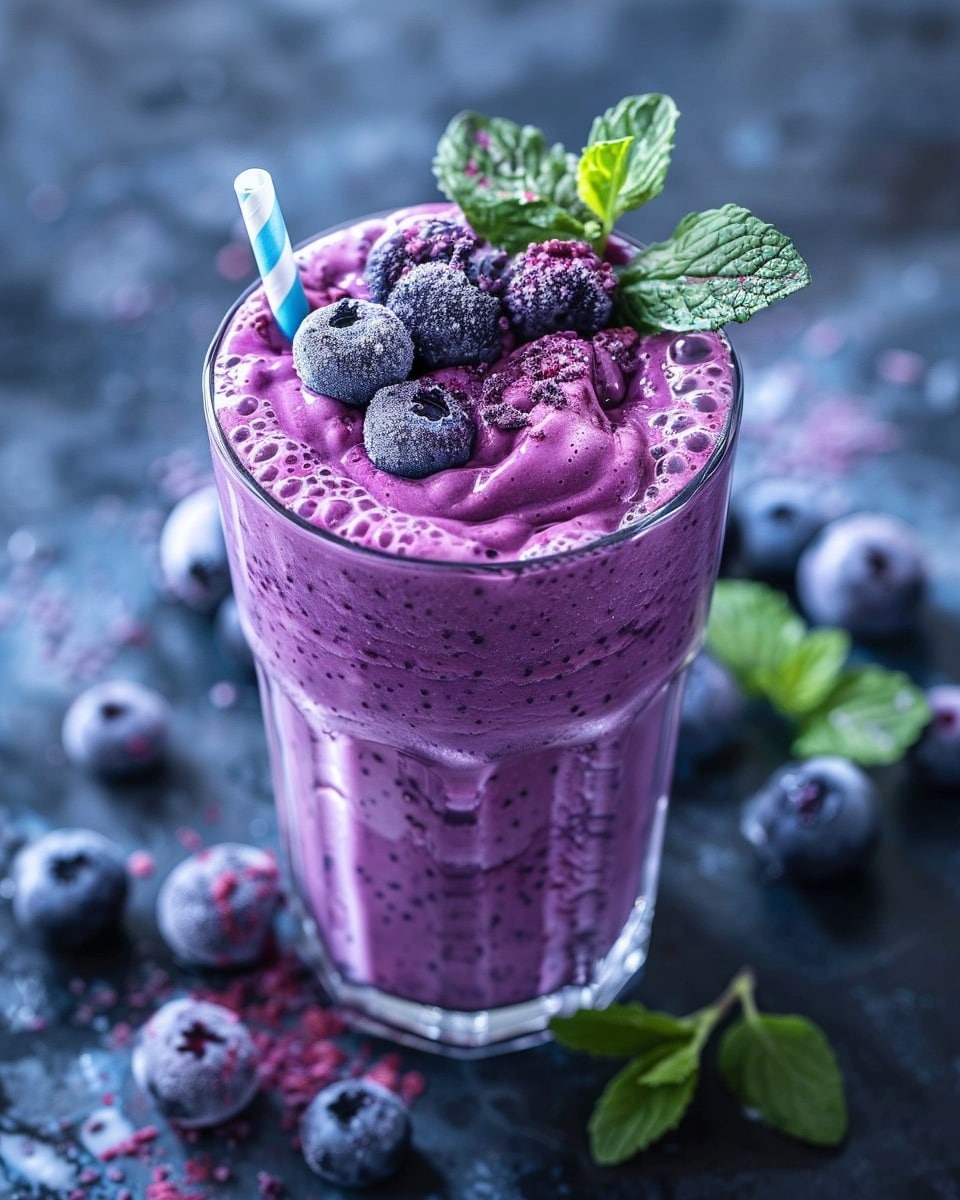 Blueberry Smoothie with Milk
