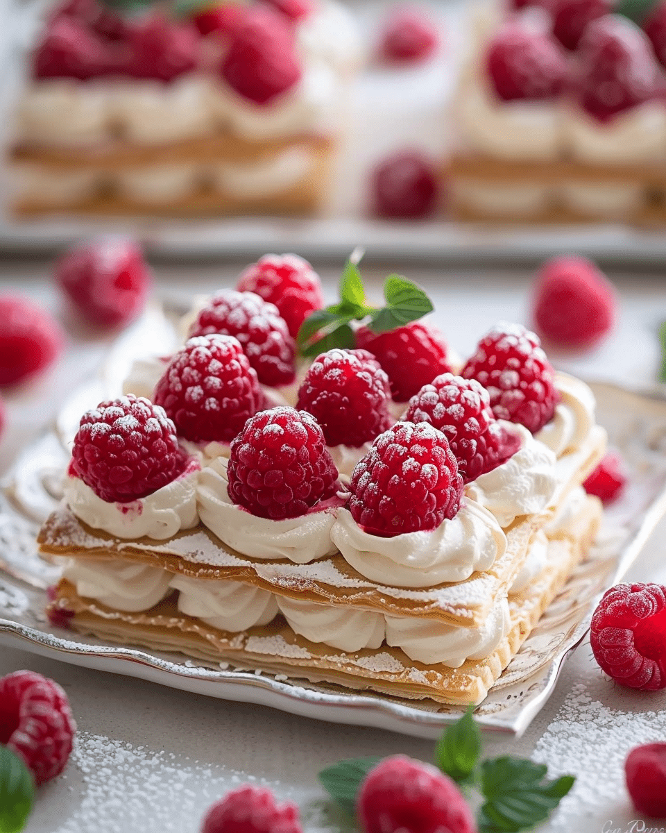 Raspberry Cream Napoleons