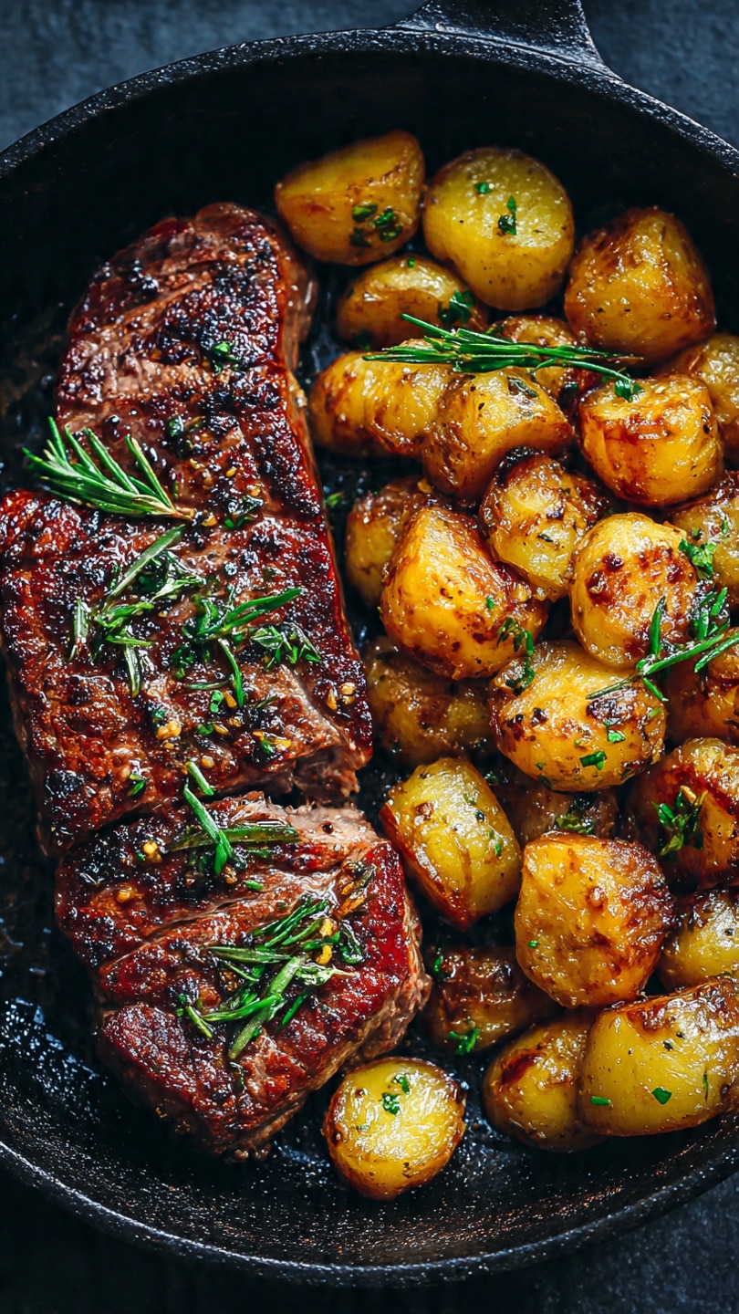 Garlic Butter Steak and Potatoes Skillet
