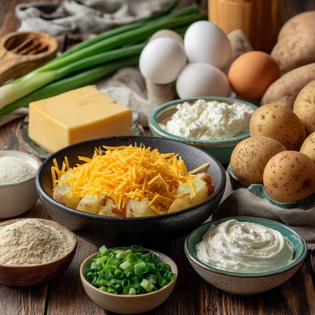 Cheesy Potato Egg Scramble