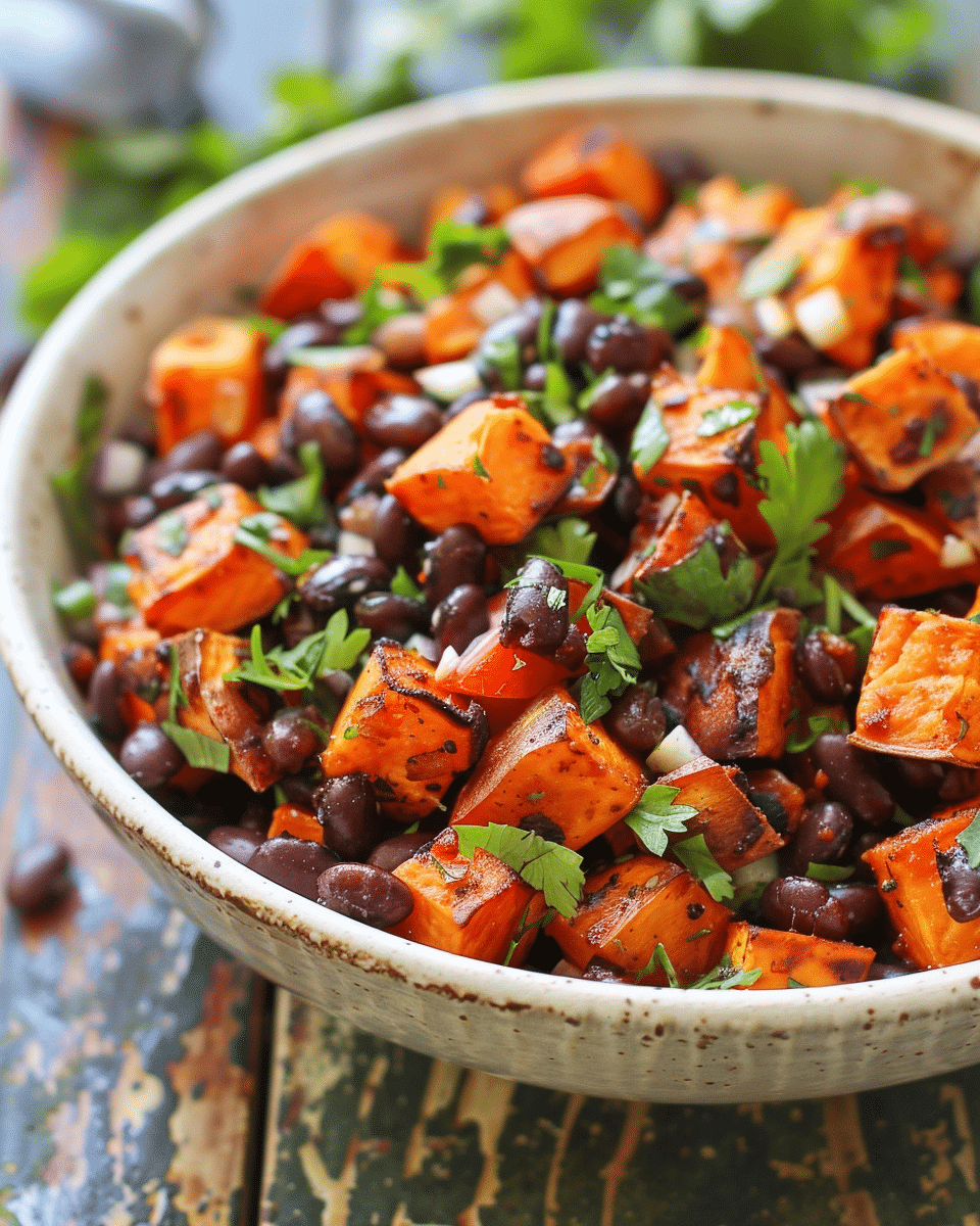 Roasted Sweet Potato Black Bean Salad