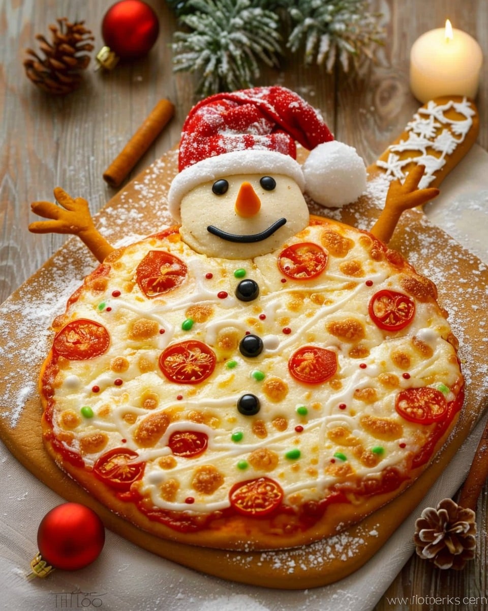 Snowman-Shaped Pizza