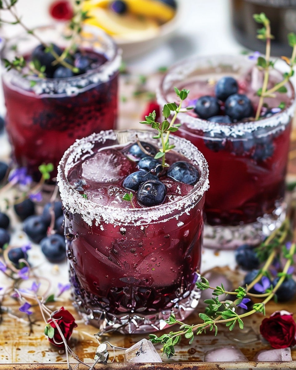 Blueberry Ginger Thyme Mocktails
