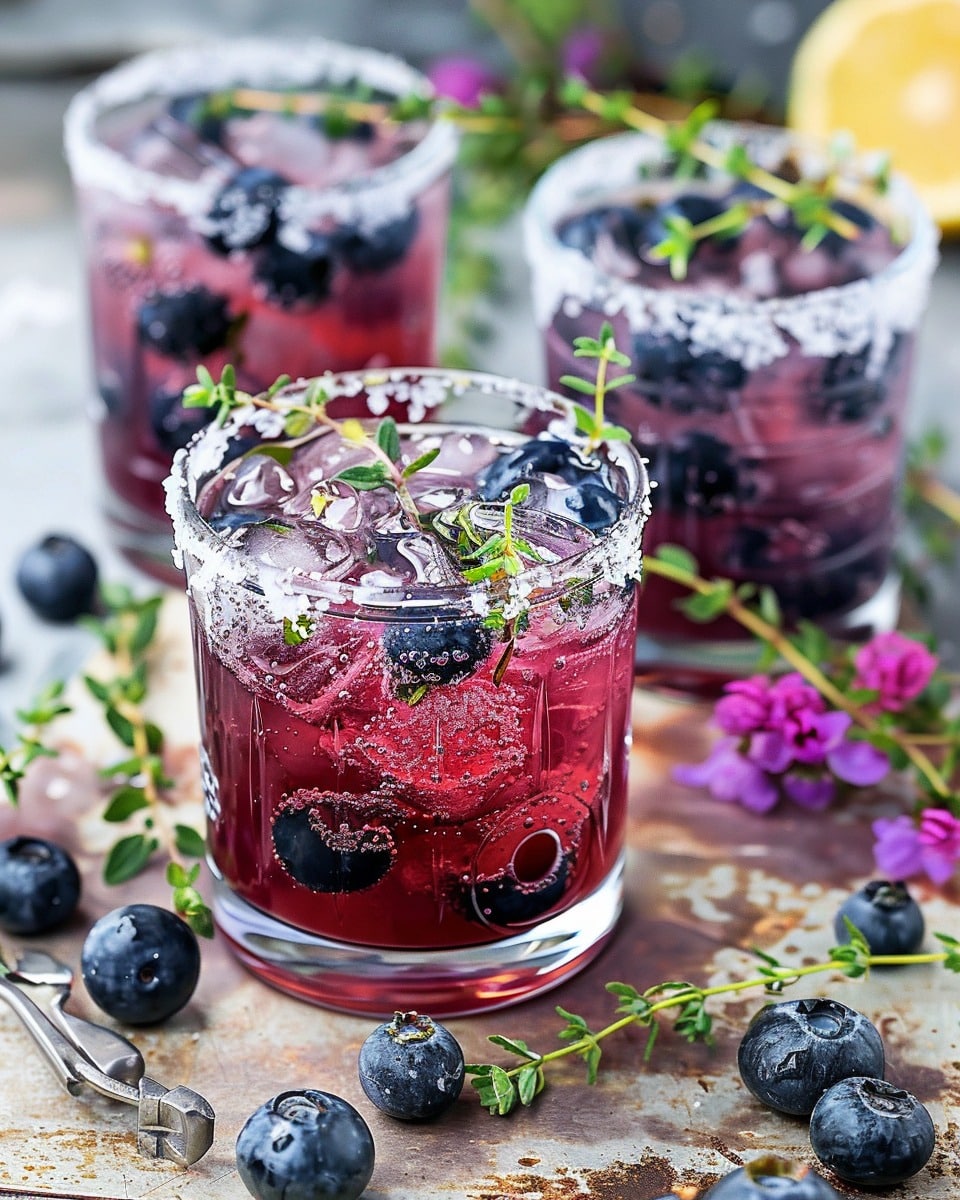 Blueberry Ginger Thyme Mocktails