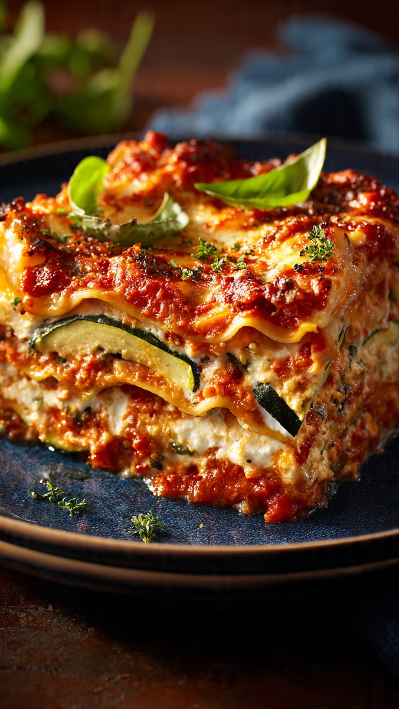 Layered Mediterranean Vegetable Lasagna with Creamy Ricotta