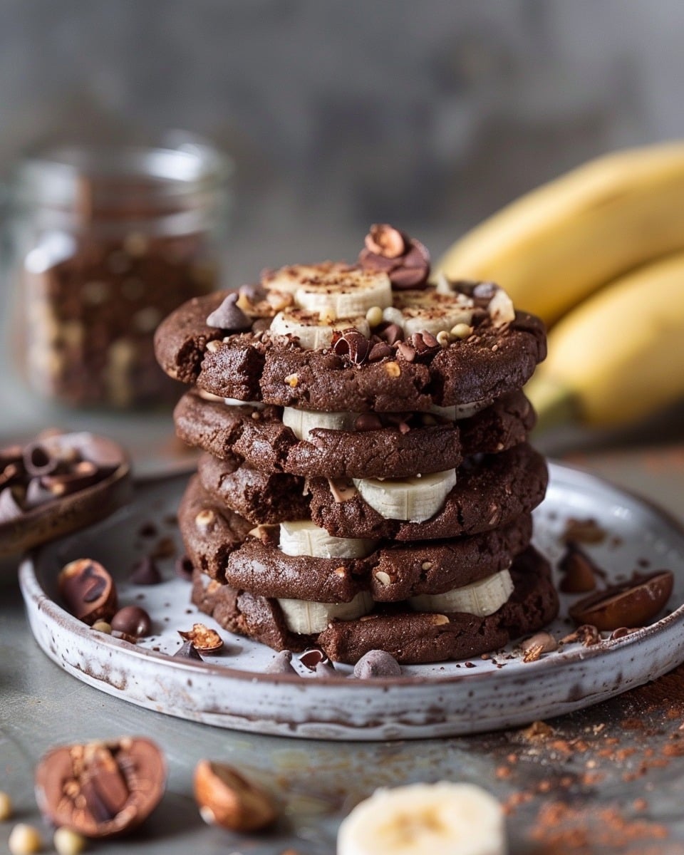 Healthy High Protein Cocoa Chickpea Cookies with Banana