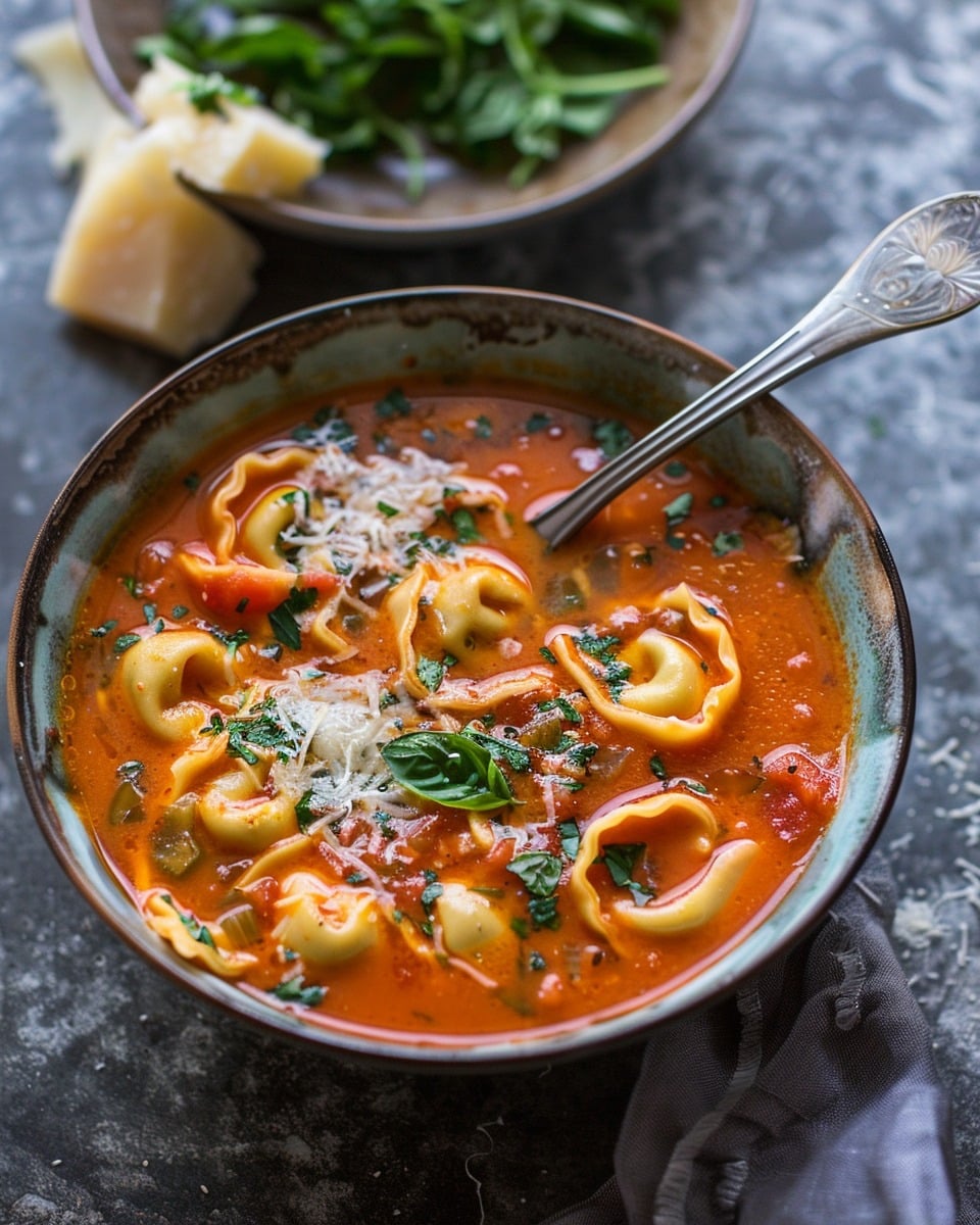 Rich Tomato Tortellini Soup