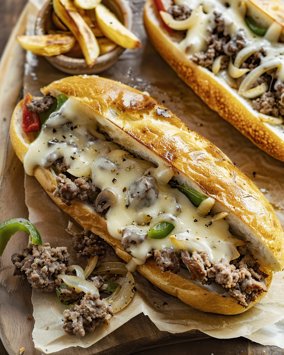 Ground Beef Philly Cheesesteaks