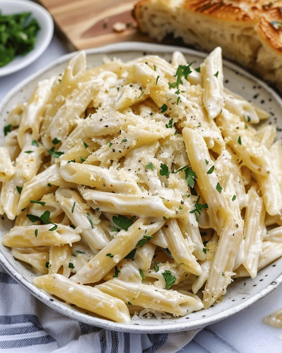 Creamy Garlic Penne Pasta