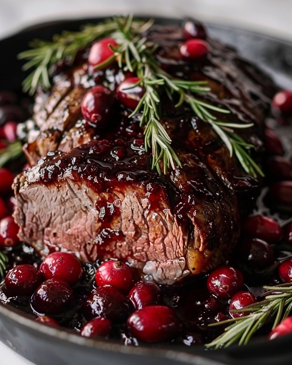 Ribeye Roast with Cranberry Balsamic Glaze