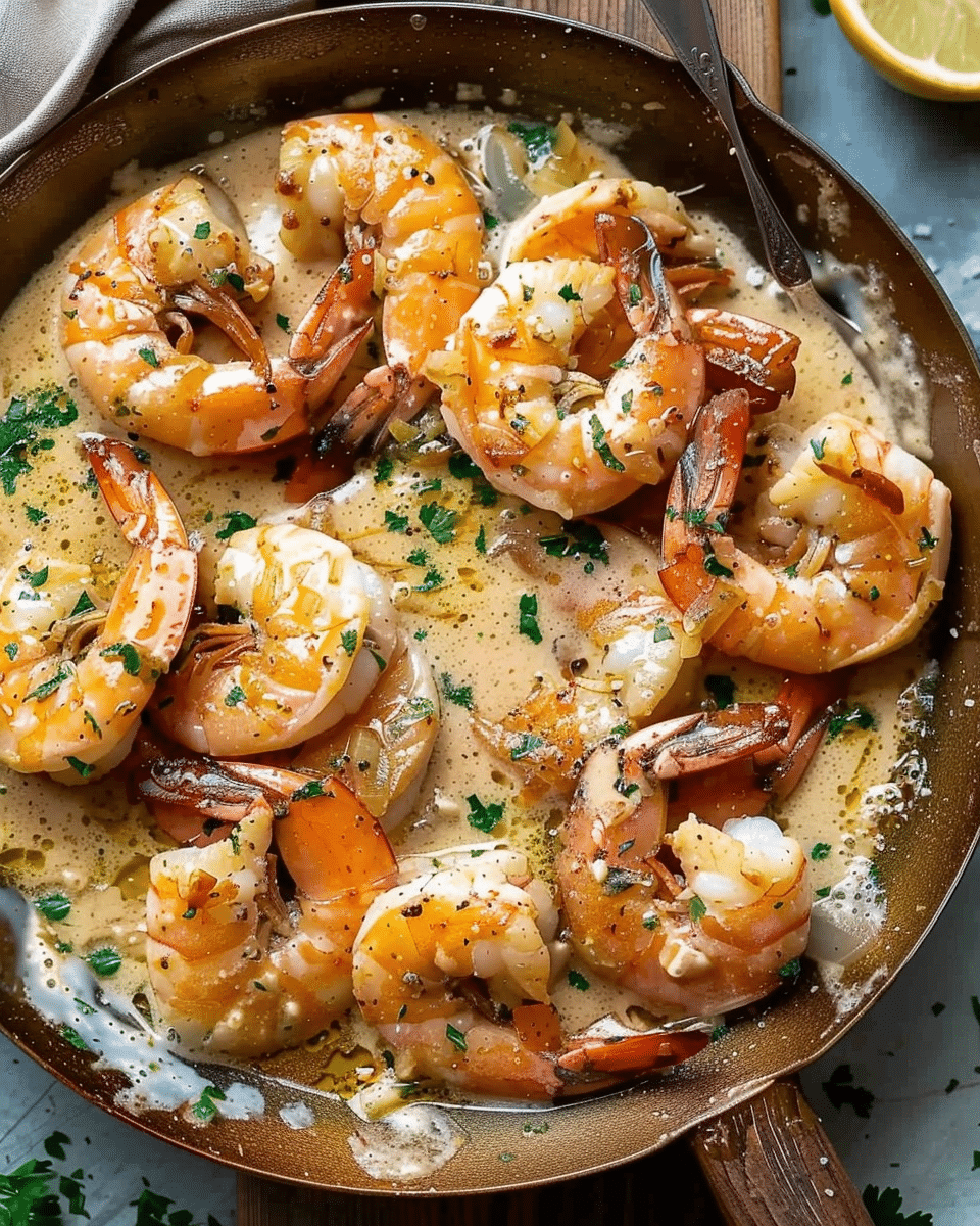 Creamy Garlic Prawns