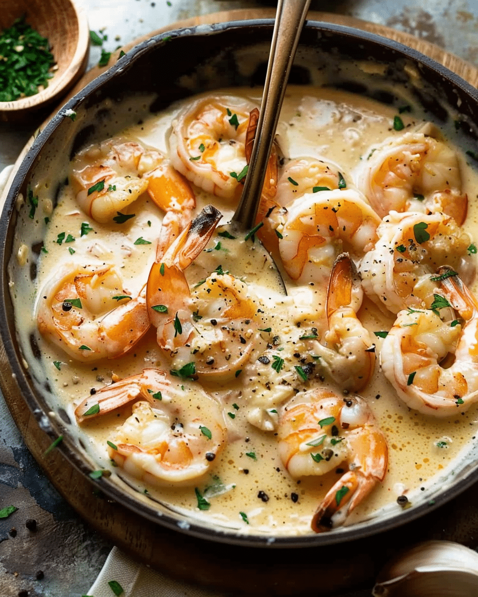 Creamy Garlic Prawns