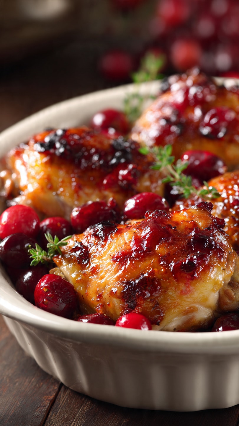 Easy Cranberry Baked Chicken Thighs