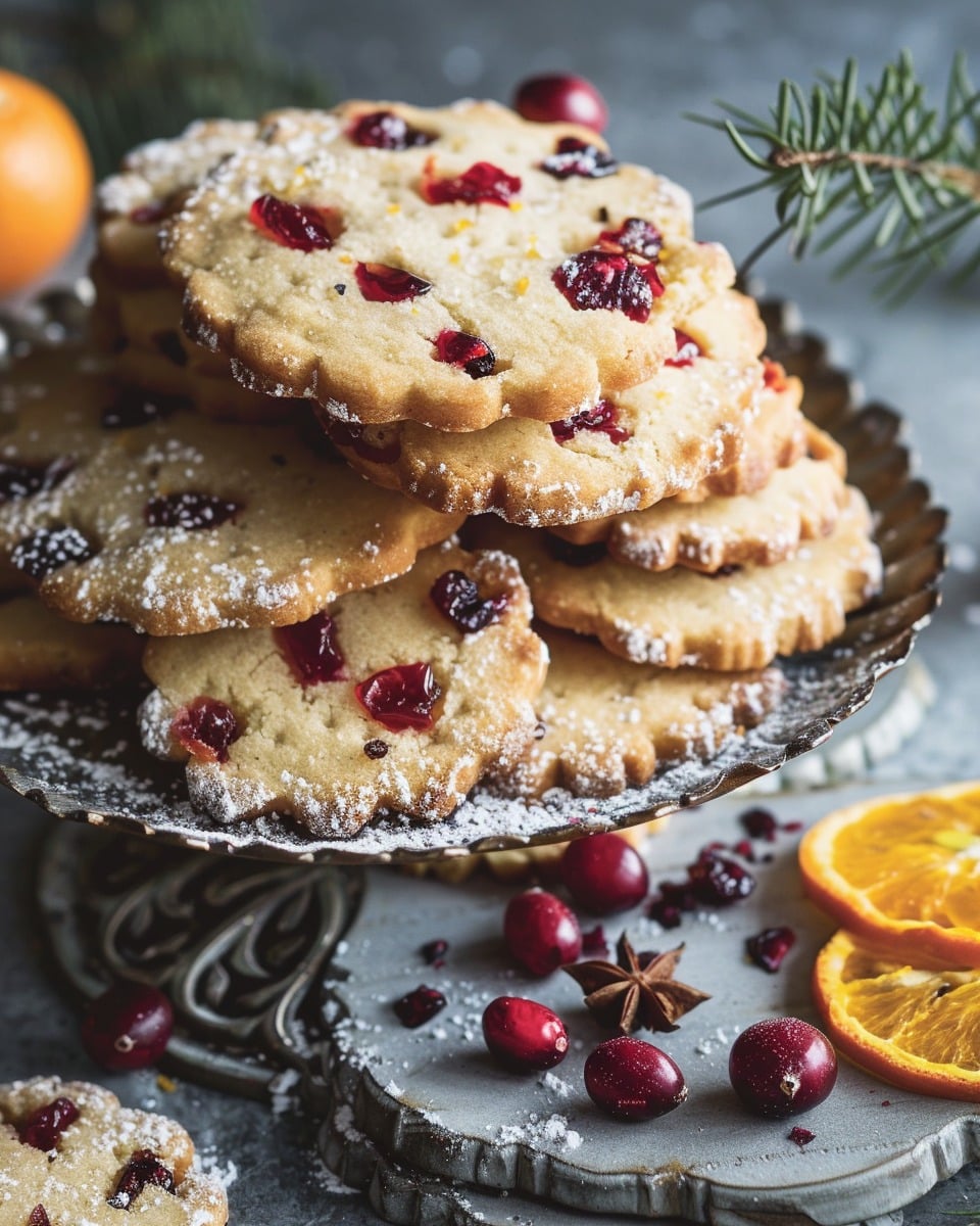 Cranberry Orange Shortbread Cookies