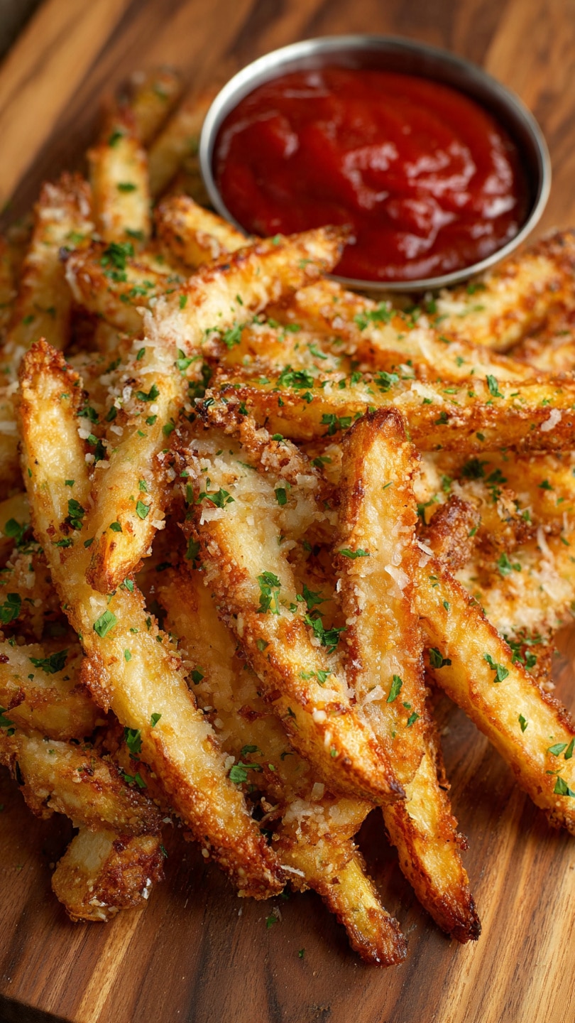 Air Fryer Garlic Parmesan Fries