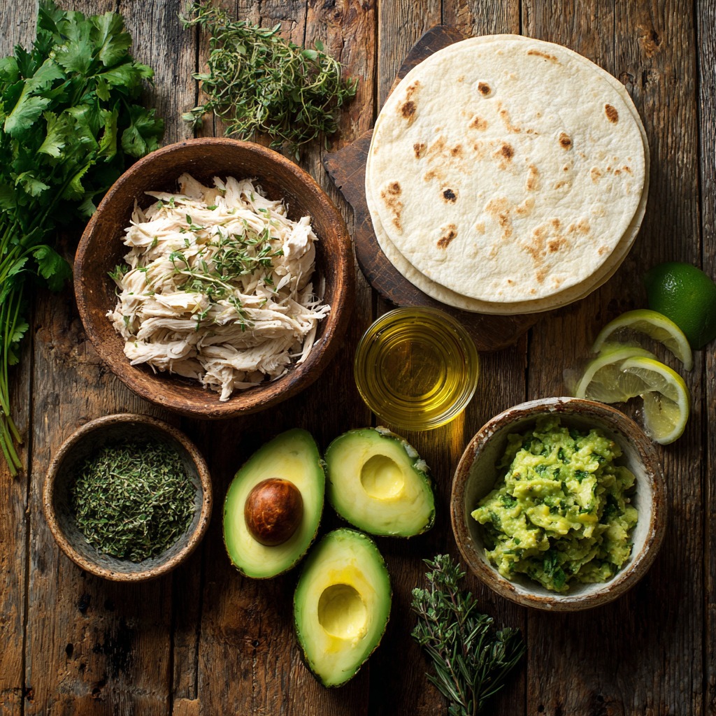 Chicken and Avocado Burritos with Fresh Herbs