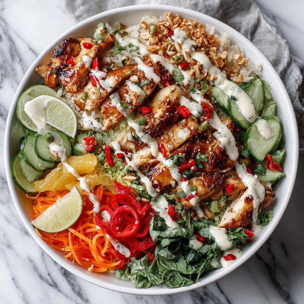 Sweet Chili Chicken Bowl with Coconut Lime Drizzle