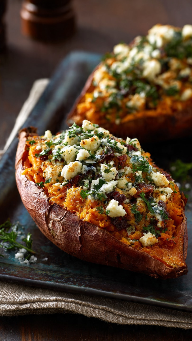 Mediterranean Stuffed Sweet Potatoes