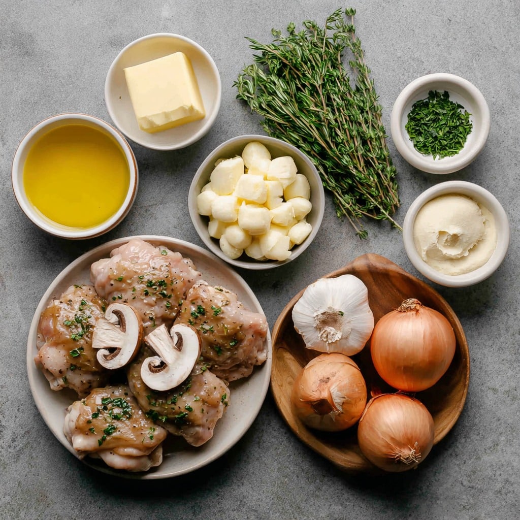 Creamy Garlic Mushroom Chicken Thighs