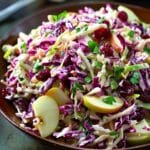 Apple Cranberry Coleslaw with Creamy Ginger Dressing