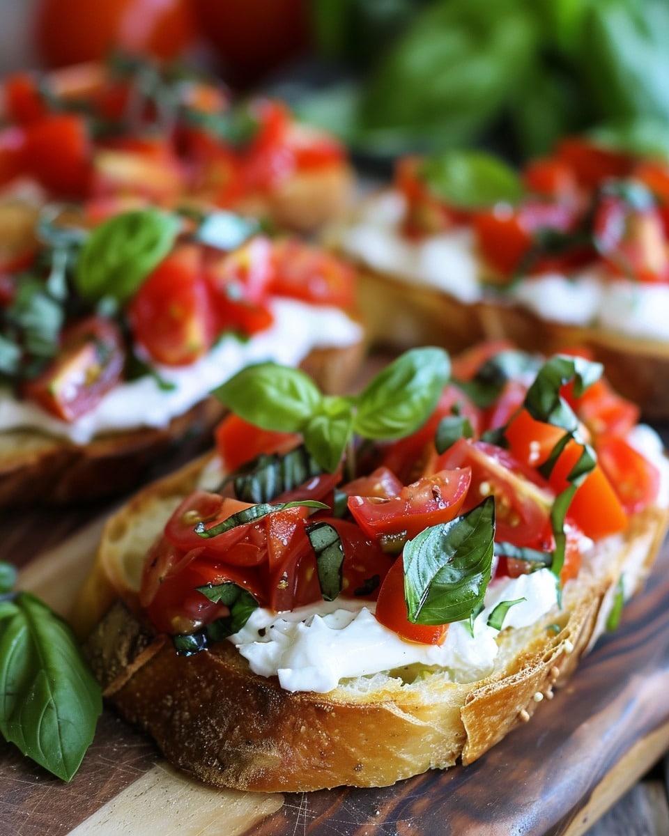 Burrata & Basil Bruschetta with Juicy Tomatoes