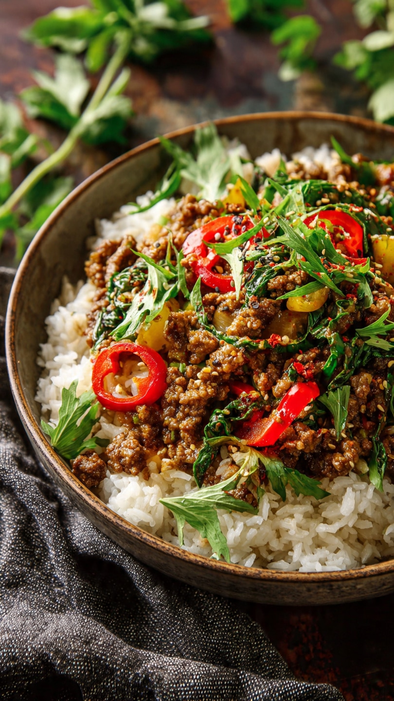 Easy Mediterranean Ground Beef Stir Fry