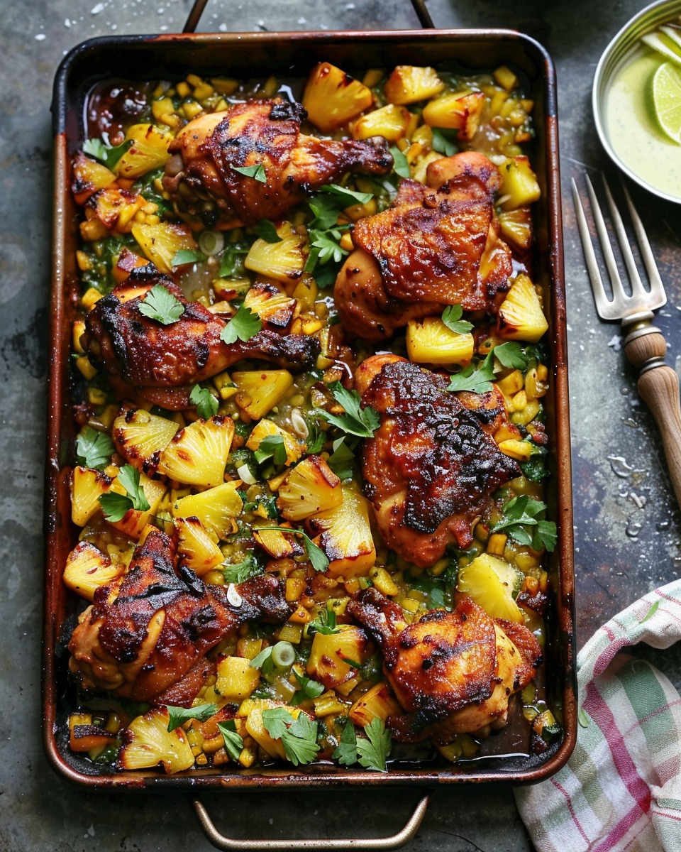 Sheet-Pan BBQ Pineapple Chicken For Dinner
