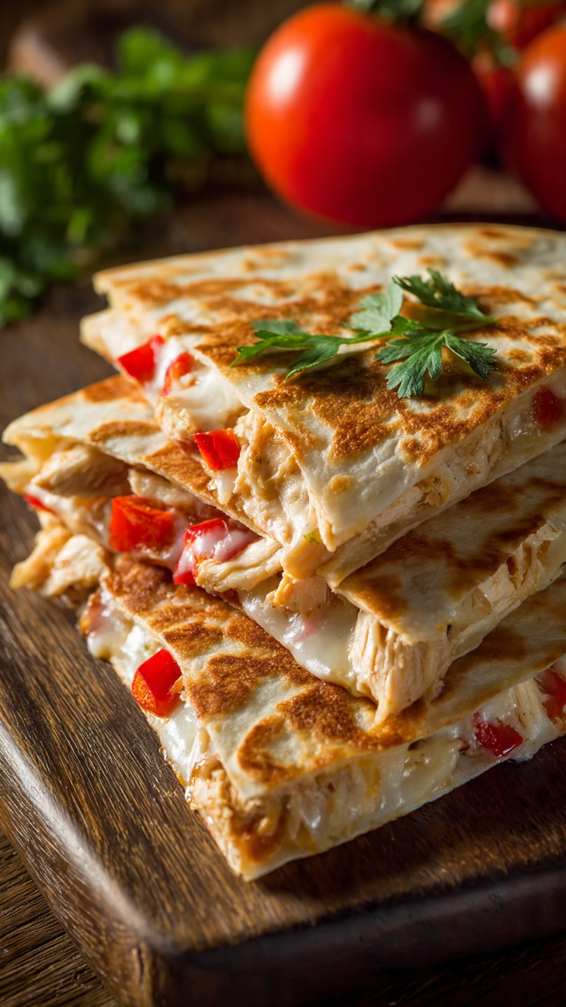Incredible Chicken Quesadillas with Peppers, Onions, and Melty Cheese
