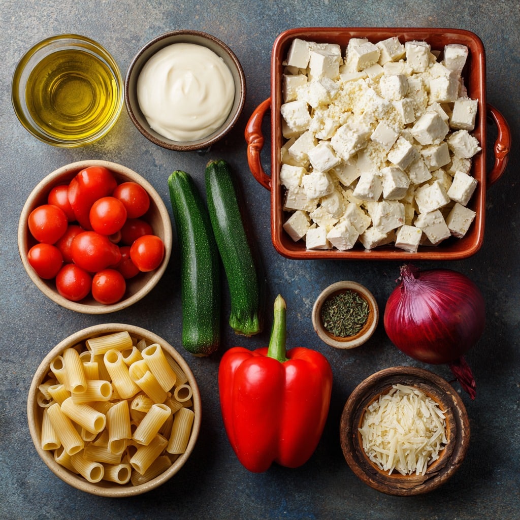 Healthy Baked Feta Pasta with Vegetables
