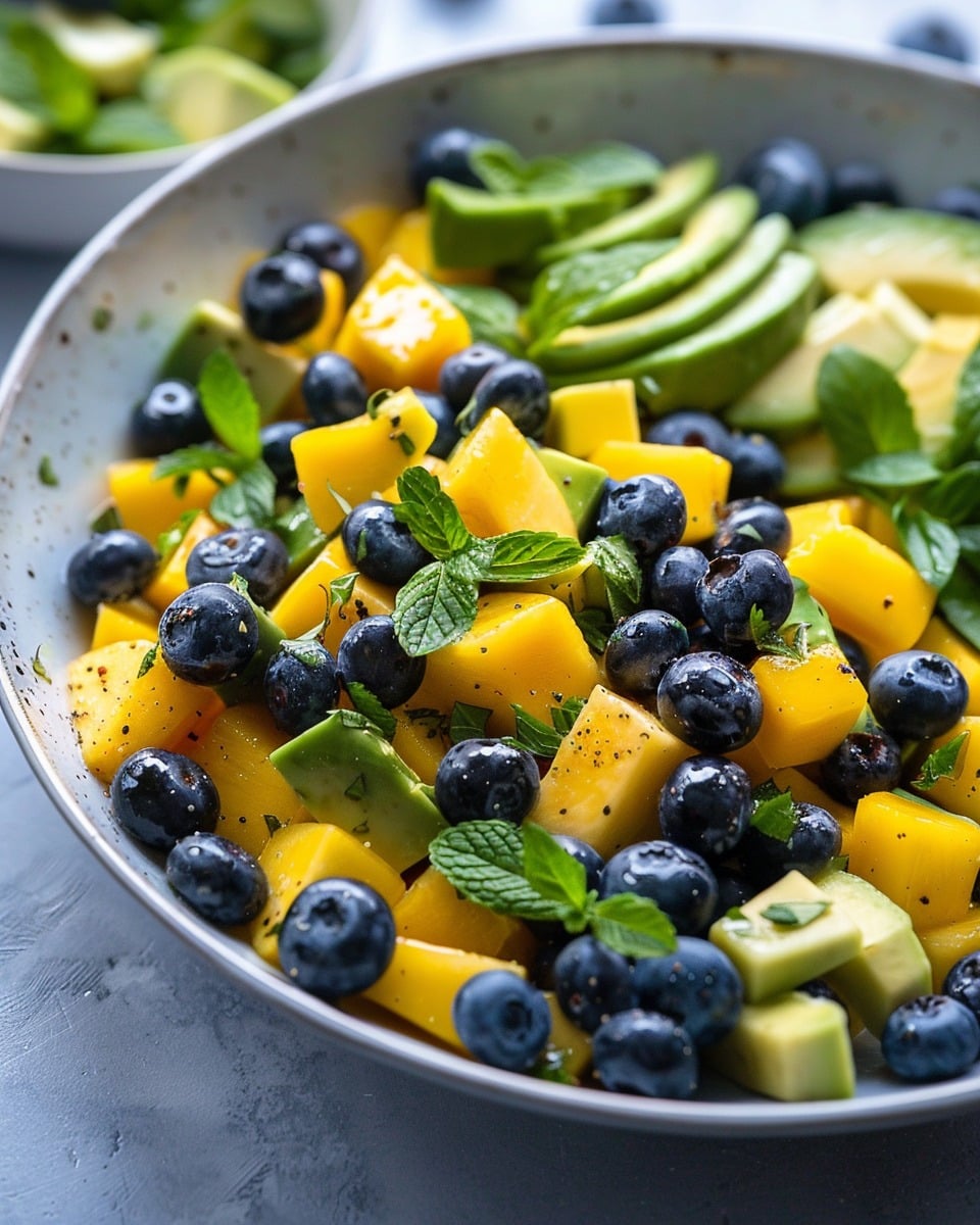 Mango Cucumber Salad with Blueberries and Avocado