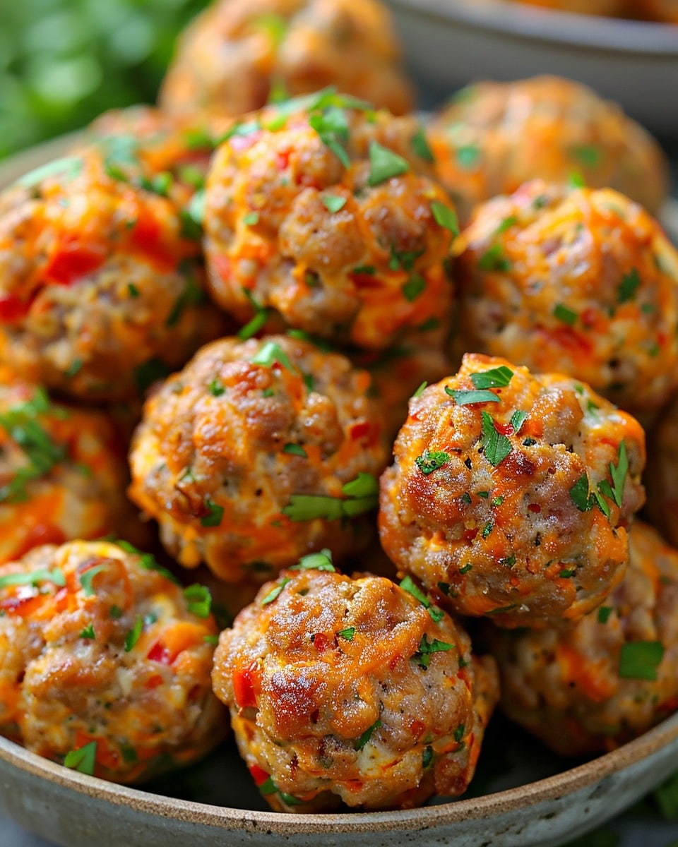 Spicy Rotel Cream Cheese Sausage Balls