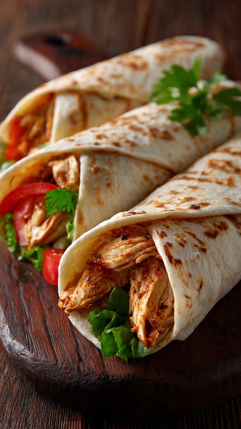 Tender Chicken Wrapped in Tortillas
