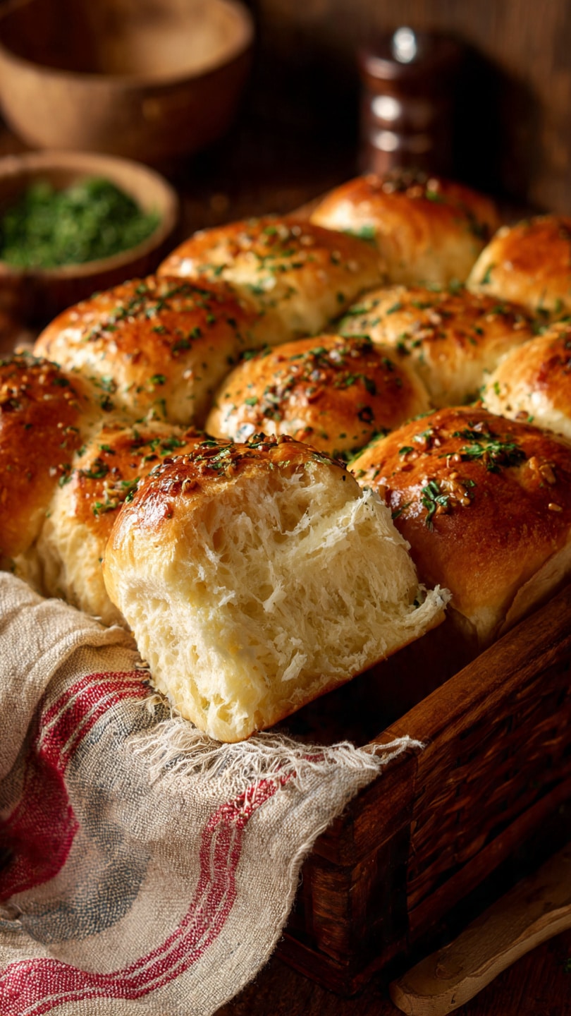 Soft & Fluffy Cottage Cheese Garlic Rolls